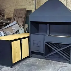 Мангал с печью под казан