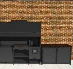 Мангал с печью под казан